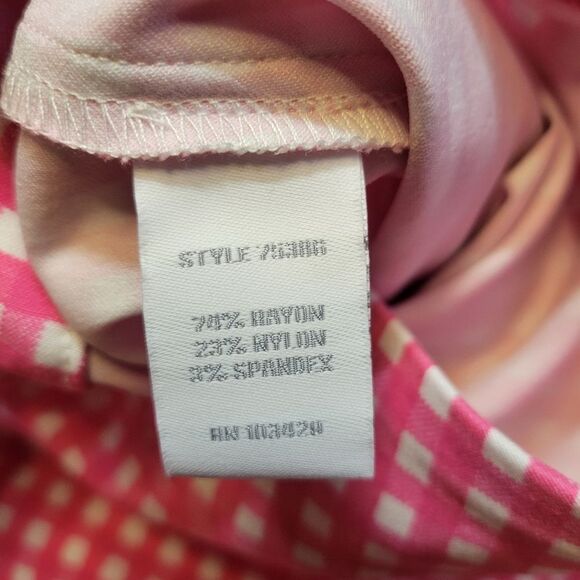 Intro Audrey Ankle Cropped Pants Pink White Gingham Women's Plus Size 18W - Picture 11 of 14